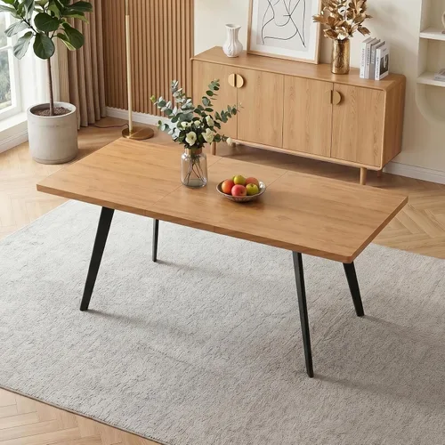 Vista 21 de Zerifevni 47.2"- 62.9" Extendable Dining Table Set of 5 Kitchen Table with 4 Dining Chairs, Modern Gray Wood Grain, Waterproof Scratchproof for