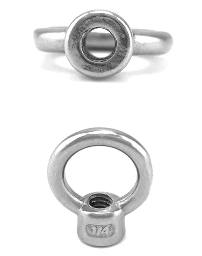 Vista 2 de QWORK Anillo de elevación, 10 unidades, 1/4" UNC, acero inoxidable de grado marino 316 Paquete de 10