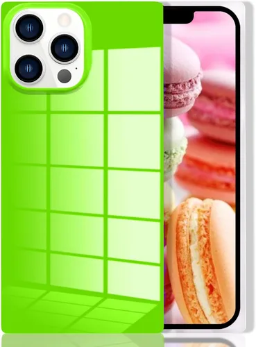 Vista 44 de Funda rectangular compatible con iPhone 15 Neon para mujer, diseño de lujo de fluorescencia brillante, flexible, suave, delgada, de gel de goma TPU