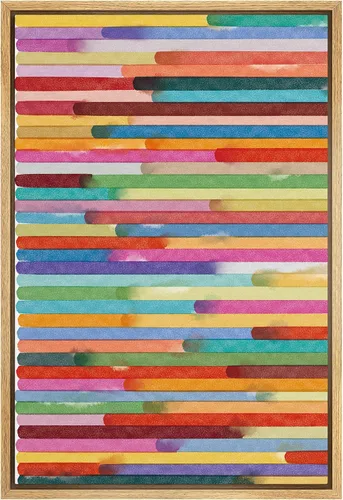 Vista 47 de SIGNWIN Lienzo enmarcado para pared, diseño de planta de bosque de montaña verde pastel, naturaleza, ilustraciones de área silvestre, arte moderno
