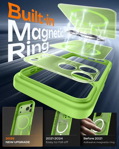 Vista 719 de TOCOL Funda para iPhone 11, compatible con Magsafe, protección completa de cámara, imanes integrados, protección contra caídas, funda translúcida