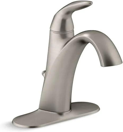 Vista 15 de Kohler K-45800-4-CP Alteo Grifo de lavabo de baño de un solo mango o centro con montaje de drenaje de metal en cromo pulido