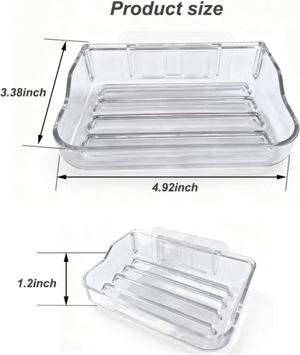 Vista 3 de Soporte de barra de jabón para ducha montado en la pared, contenedor de jabonera, adhesivo fuerte, sin perforaciones, para baño, fregadero