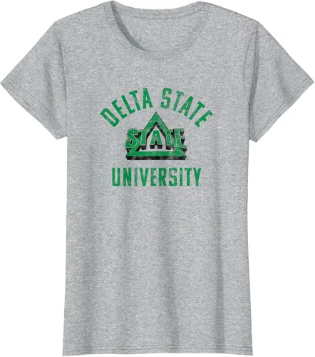 Vista 6 de Delta State University Statesmen Large Camiseta, Gris