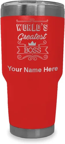 Vista 27 de LaserGram Vaso aislado al vacío de 20 onzas, con grabado personalizado incluido (negro)