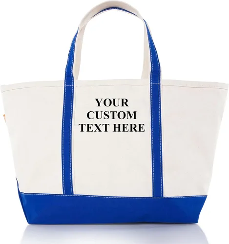 Vista 24 de CB STATION Bolso grande clásico – Bolsa de lona para mujer – Diseño multicolor, perfecta para viajes y compras En blanco: azul bebé
