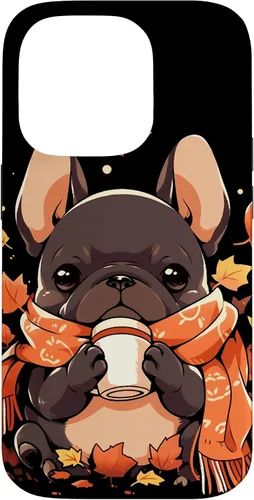 Vista 17 de French Bulldog Fall Autumn Pumpkin Spice Latte Frenchie Dog Case for iPhone 17