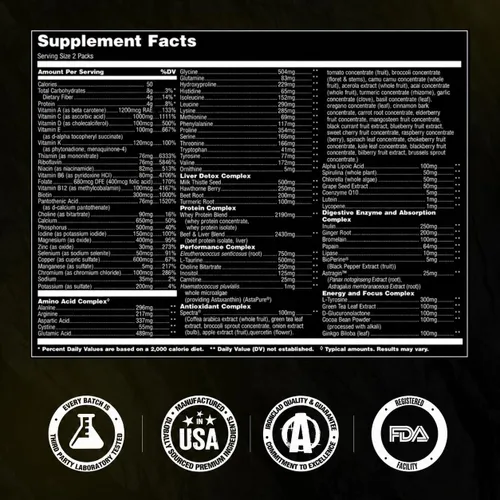 Vista 7 de Animal Pak - Multivitamínico conveniente para hombres y mujeres, paquete diario todo en uno de vitaminas y suplementos - Zinc, vitaminas C, B, D