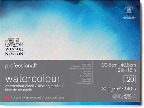 Vista 11 de Winsor & Newton Bloque de papel de acuarela profesional, 7" x 10", prensado en frío