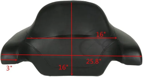 Vista 7 de Respaldo de Maletero de Equipaje King Tour Negro Brillante con Placa de Rack de Montaje Compatible con Harley Modelos Touring 2014-2025 Road Glide