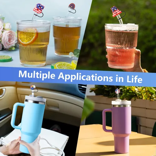 Vista 7 de 8 tapas con pajita para vaso Stanley de 40 oz/30 oz, cubierta de pajita reutilizable de 10 mm, accesorios bonitos para la parte superior