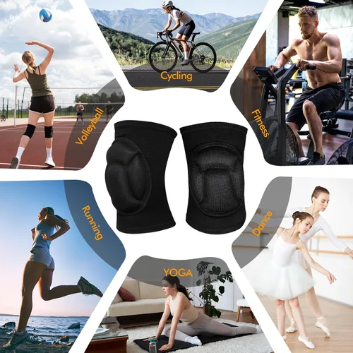 Vista 6 de Rodilleras protectoras, esponja gruesa antideslizante, rodilleras para mujer/hombre para voleibol, escalada en roca, ciclismo, baile, jardinería