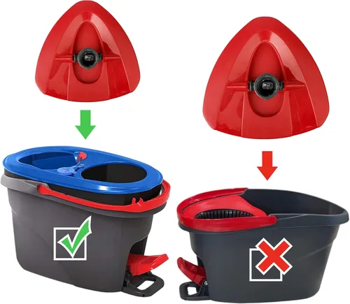 Vista 7 de Base de repuesto para fregona de 2 tanques, 2 piezas de 4.7 x 4.7 pulgadas, repuesto de cubierta de cabeza de trapeador triangular giratoria