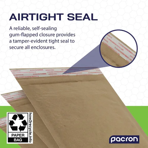 Vista 4 de Sobres acolchados de panal biodegradables y compostables (6 x 10 pulgadas – 250 unidades) sobres de envío de papel con revestimiento hexagonal