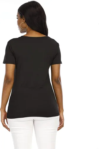 Vista 3 de Camisa para mujer con estampa 3D de mujer negra, con afro, pelo natural, camisa informal Negro-10