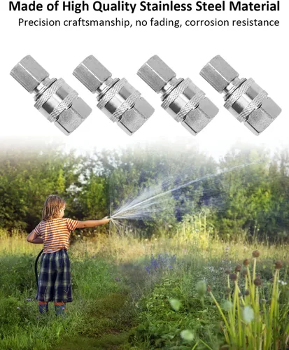 Vista 4 de NPT - Kit de conector rápido macho y hembra de acero inoxidable de 3/8 pulgadas, adaptadores de lavadora a presión, conector rápido, rosca interna