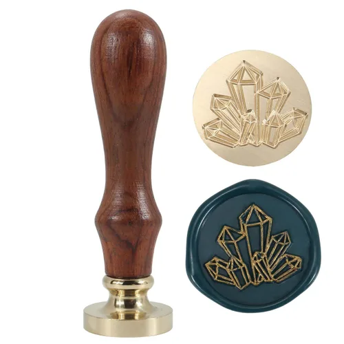 Vista 8 de Yoption - Sello de cera de pata de gato, sello de sellado de mango de madera vintage con cabeza de latón para invitaciones de boda Brass Wax Stamp