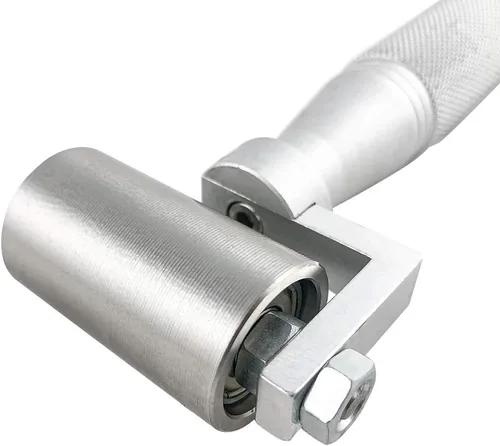 Vista 2 de QWORK 1.5 "acero inoxidable Home Wallpaper Seam Roller Herramienta de construcción de papel de pared Herramienta de pintura de rodillo plano