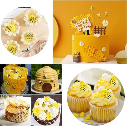 Vista 9 de ZiXiang Bumble Bee - Molde de silicona para fondant, moldes de colmena de abeja, moldes de chocolate para cupcakes, decoración de pasteles