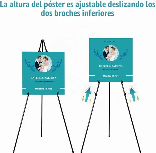 Vista 6 de JIUYE Paquete de 63 caballetes de 63 pulgadas para carteles, caballetes
