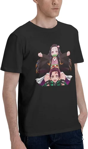 Vista 2 de HOMRAA Camiseta de algodón para hombre, manga corta, color negro