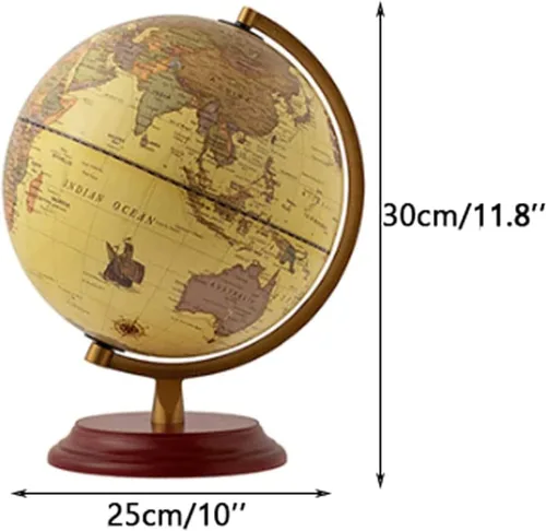 Vista 2 de Geographic Globes Vintage Rotating Globe With Mahogany Base Vintage Globes Desktop World Globe Education Geographic Globes Fun Illuminated