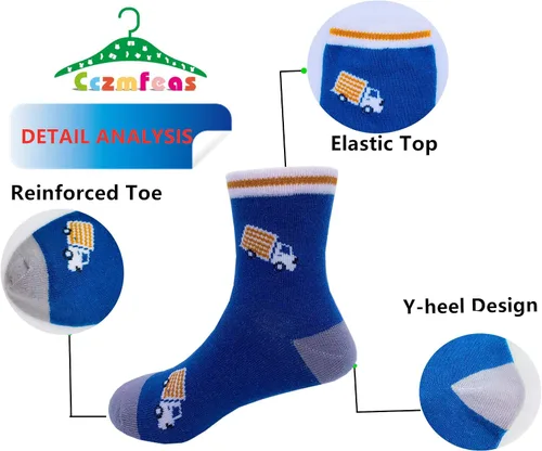 Vista 2 de Calcetines deportivos para niños, diseño de dinosaurios, 10 pares