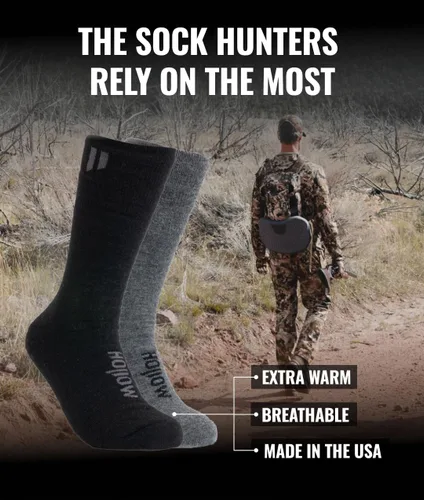 Vista 6 de HOLLOW Calcetines para botas de alpaca para hombres y mujeres, caza, senderismo, ciclismo, al aire libre, diseñados para comodidad y rendimiento