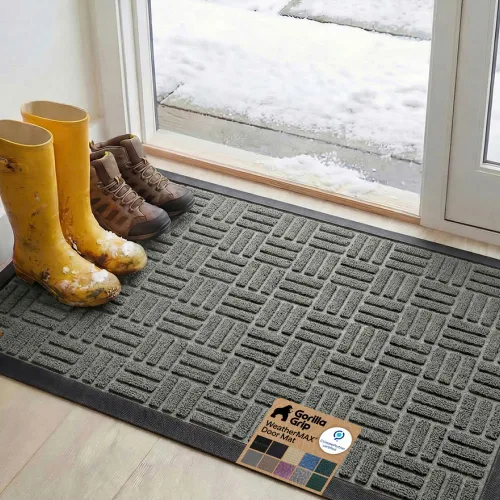 Vista 90 de Gorilla Grip - Tapete WeatherMax todo terreno 100% impermeable, caucho natural, resistente a manchas y decoloración, interior y exterior, fácil