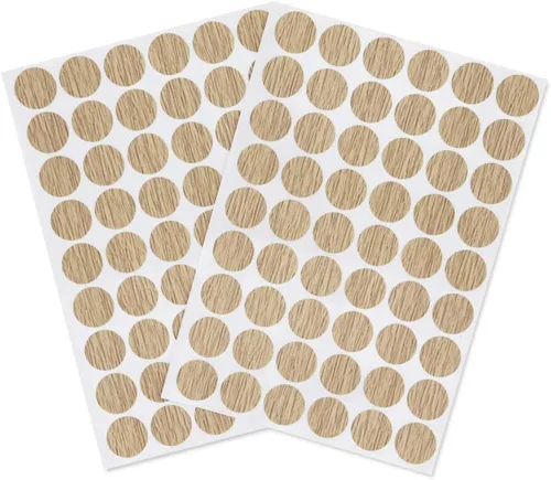 Vista 6 de Pegatinas autoadhesivas para agujeros de tornillo, tapas de cubierta de PVC, a prueba de polvo, para muebles de madera, 0.827 in, 2 hojas/108 Blanco