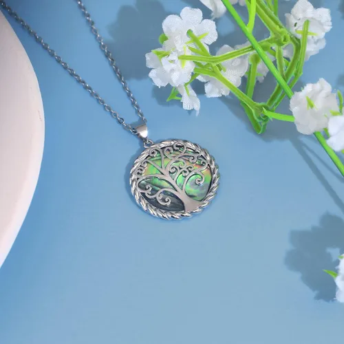 Vista 3 de SmileBelle Tree of Life Necklace as Birthday Gifts for Mom Grandma, Mom Gifts for Stepmom as Bonus Mom Gifts From Daughter, Silver Mother in Law