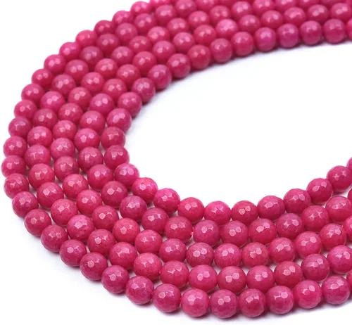 Vista 12 de HAAMIIQII Cuentas espaciadoras de piedra libre de jade rojo de 0.394 a 0.630 pulgadas, cuentas sueltas para la fabricación de joyas, pulseras