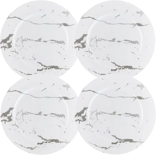 Vista 6 de Bajoplatos de plástico con borde dorado texturizado en cuerda - 13" (Paquete de 4) - Elegantes y duraderos para entretener, cenar y decorar