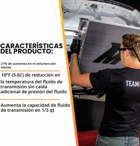 Vista 4 de Mishimoto MMTC-F2D-03SL enfriador de transmisión para Powerstroke plateado