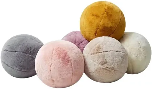 Vista 6 de MOJUN Almohada redonda de felpa de 11 pulgadas, almohada decorativa de bola gris, cojín de suelo, almohada de esfera para silla, sofá, dormitorio