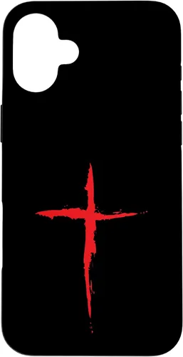 Vista 23 de Funda con Crucifijo de Símbolo Religioso de la Cruz Roja Sangre para iPhone 16