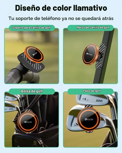 Vista 3 de DEGUM Soporte magnético para teléfono para carrito de golf, compatible con MagSafe iPhone 17 Pro Max Air serie 16, 15, 14, 13, 12, para aplicaciones