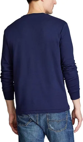 Vista 4 de POLO RALPH LAUREN Camiseta de manga larga de ajuste clásico suave al tacto para hombre (Soft Touch) Marina francesa