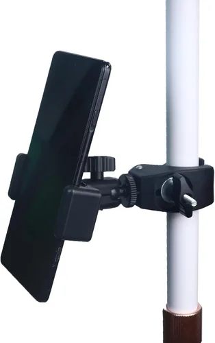 Vista 8 de Phone Holder with Clamp for Golf Cart Universal Phone Mount Holder for Bicycle, Wheelchair, Stroller Mic Stand Phone Holder