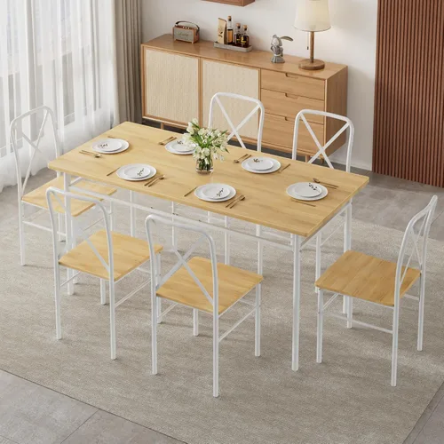 Vista 13 de VECELO Juego de mesa de comedor para 4, mesa de cocina de vidrio de 5 piezas con sillas acolchadas tapizadas para espacios pequeños, rincón