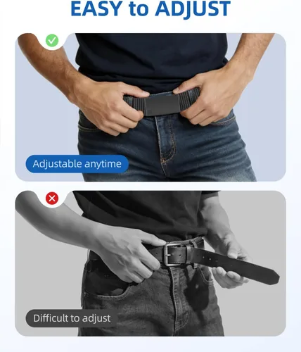 Vista 5 de WONDAY Paquete de 2 cinturones de trinquete para hombre, cinturones de nailon con hebilla de liberación rápida para golf, trabajo, uso táctico casual