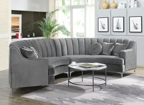 Vista 23 de Legend Vansen L - Sofá de terciopelo semicírculo de 141.34 pulgadas, sofá modular curvado de gran tamaño para sala de estar, oficina, apartamento