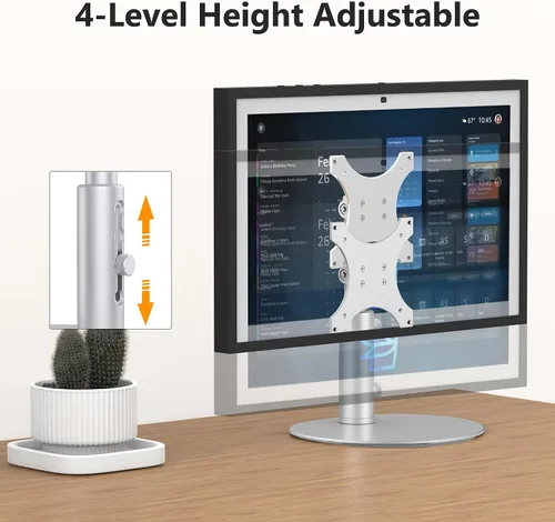 Vista 4 de Rotating Stand for Echo Show 15/21, 4-Level Height, Adjustable Tilt