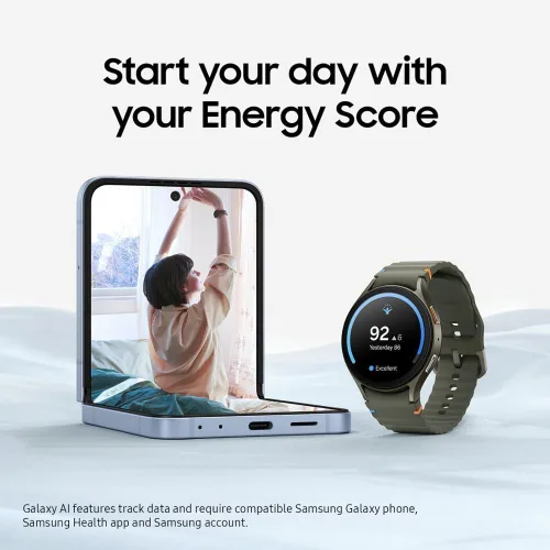 Vista 5 de Samsung Galaxy Ai Watch 7 Especificaciones de América Latina SM-L300 (40mm) Bluetooth, consejos de bienestar, seguimiento de la frecuencia cardíaca