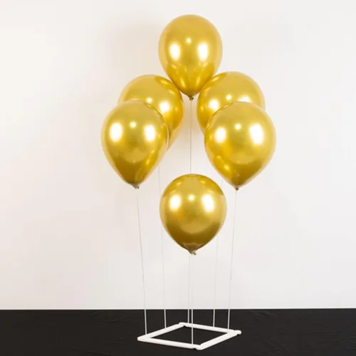Vista 4 de Efavormart - Juego de 2 soportes de columna de globo de plástico blanco con base entrelazada, soporte de torre de globo moldeable para bodas