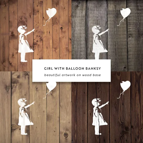 Vista 8 de Banksy Balloon Girl - Lienzo artístico, plantilla de graffiti