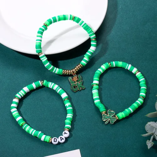 Vista 200 de Surfer Heishi - Pulseras apilables para mujer, apilables, de vinilo arcoíris, disco de arcilla, pulseras elásticas para la amistad, joyería bohemia