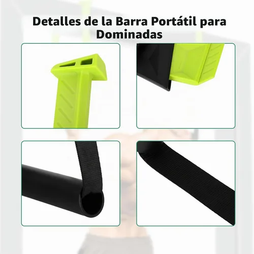 Vista 8 de Portable Pull Up Bar for Doorway,Travel Pull Up Bar,Adjustable Home Gym Equipment,Dual Handle Design for Pull-Ups,Maximum Load Capacity of 330lb, No