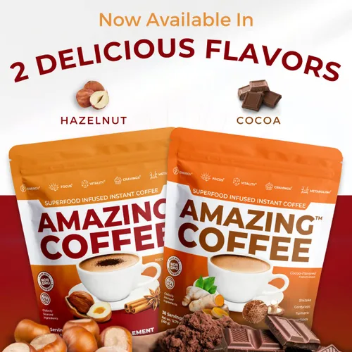 Vista 6 de Superfoods Company Amazing Coffee - Tostado francés instantáneo Hongos adaptogénicos, superalimentos - Energía, enfoque, digestión, inmunidad