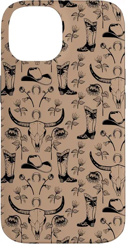 Vista 4 de Western Boho Skull, Sunflowers, Country Girls, Cowgirls Boot Case for iPhone 17